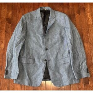 Banana Republic Blazer Mens 42R Blue Linen Slim Fit Suit Jacket